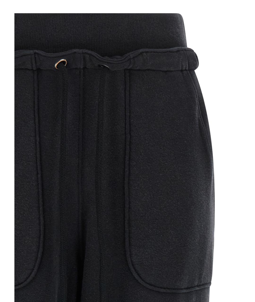 R13 Черные хлопковые спортивные брюки и шорты, фото 3