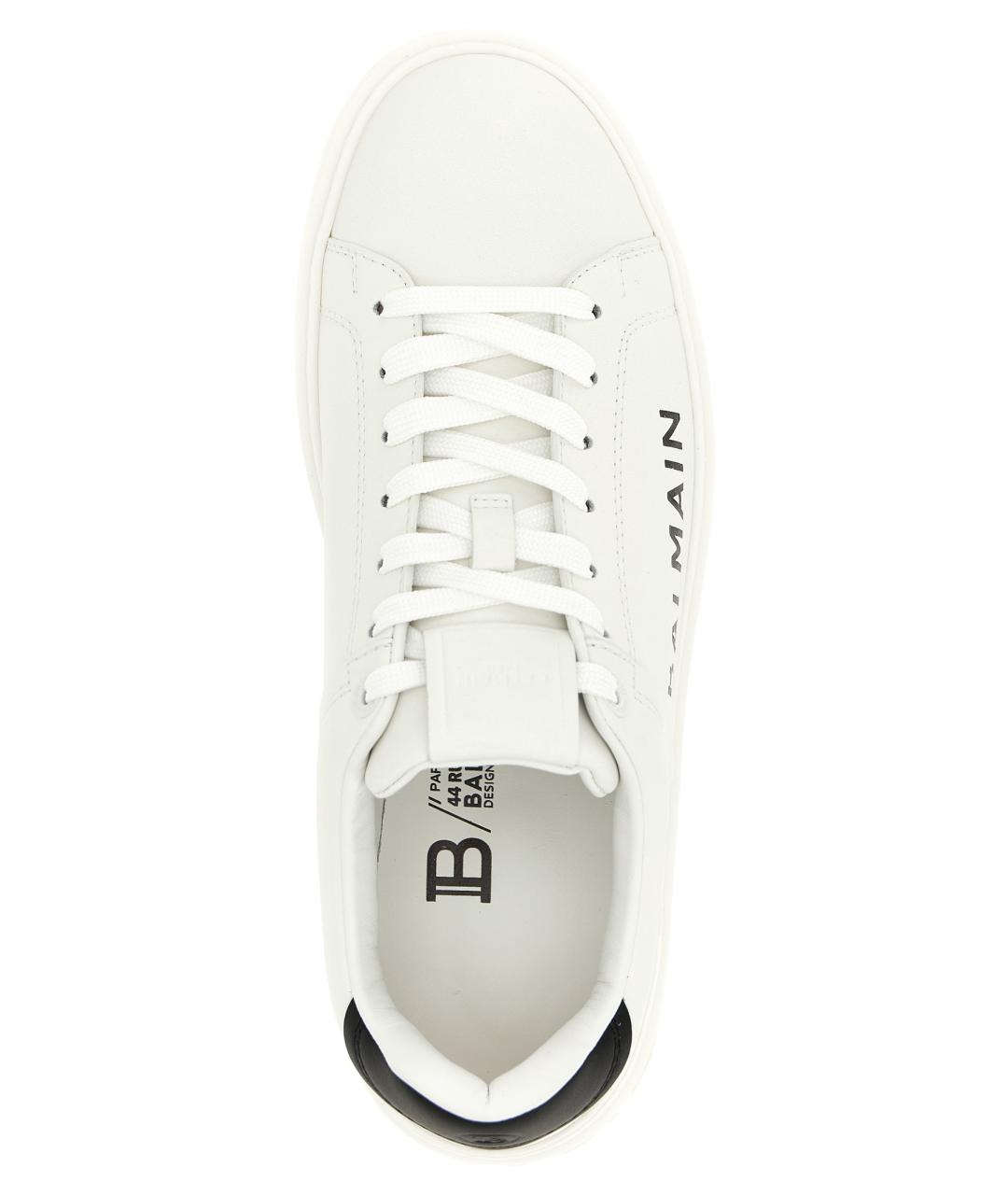 BALMAIN Белые кожаные низкие кроссовки / кеды, фото 4