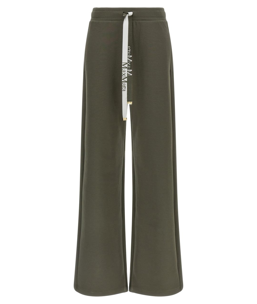 'S MAX MARA Зеленые хлопковые прямые брюки, фото 1