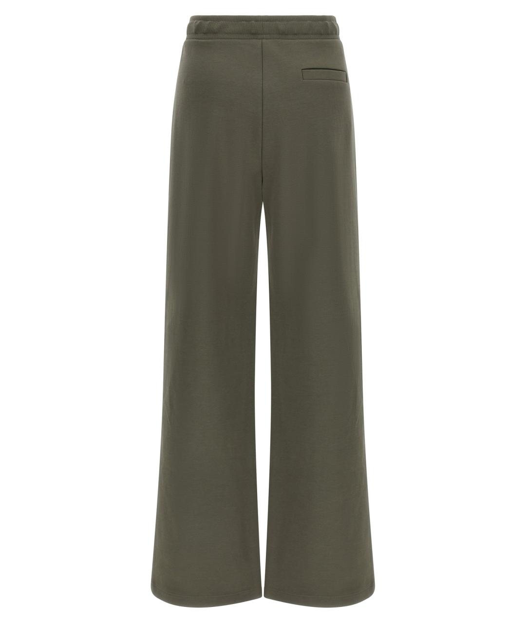 'S MAX MARA Зеленые хлопковые прямые брюки, фото 2