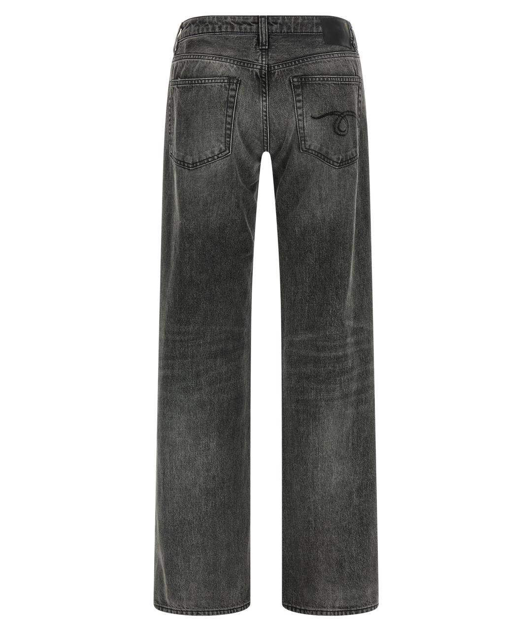 R13 Серые хлопковые прямые джинсы, фото 2