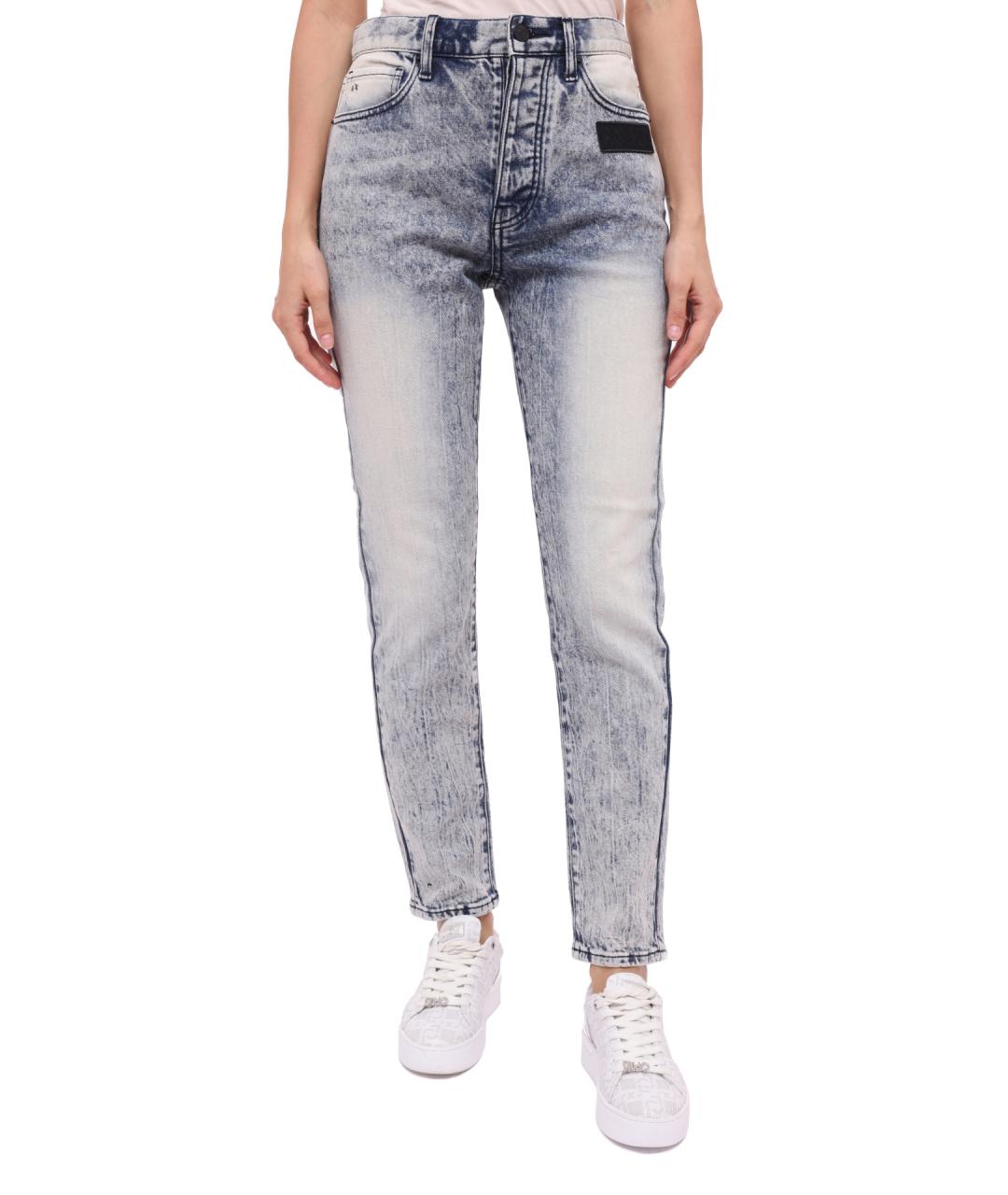 ARMANI EXCHANGE Голубые хлопковые прямые джинсы, фото 2