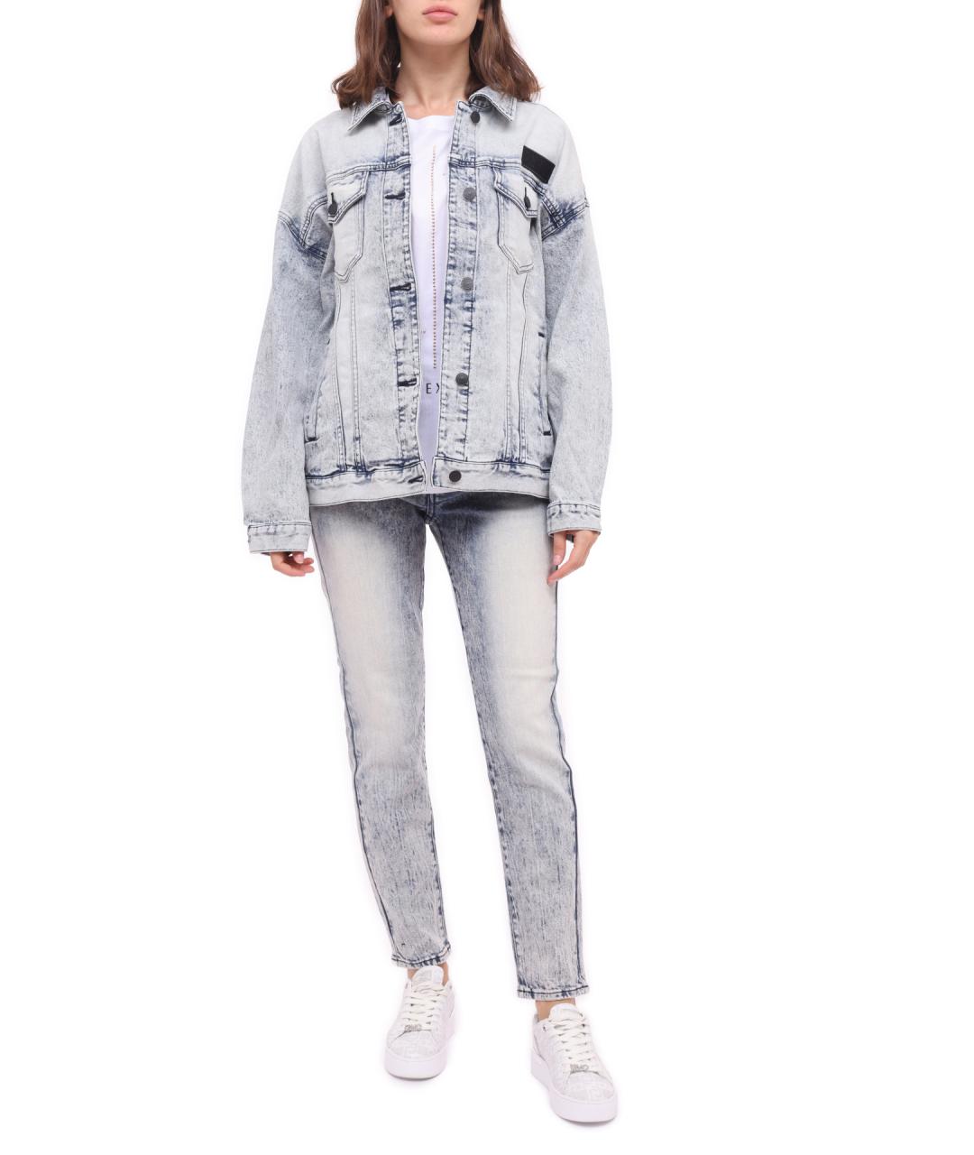 ARMANI EXCHANGE Голубые хлопковые прямые джинсы, фото 1