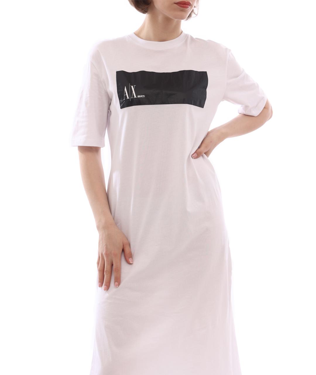 ARMANI EXCHANGE Белое хлопковое повседневное платье, фото 7