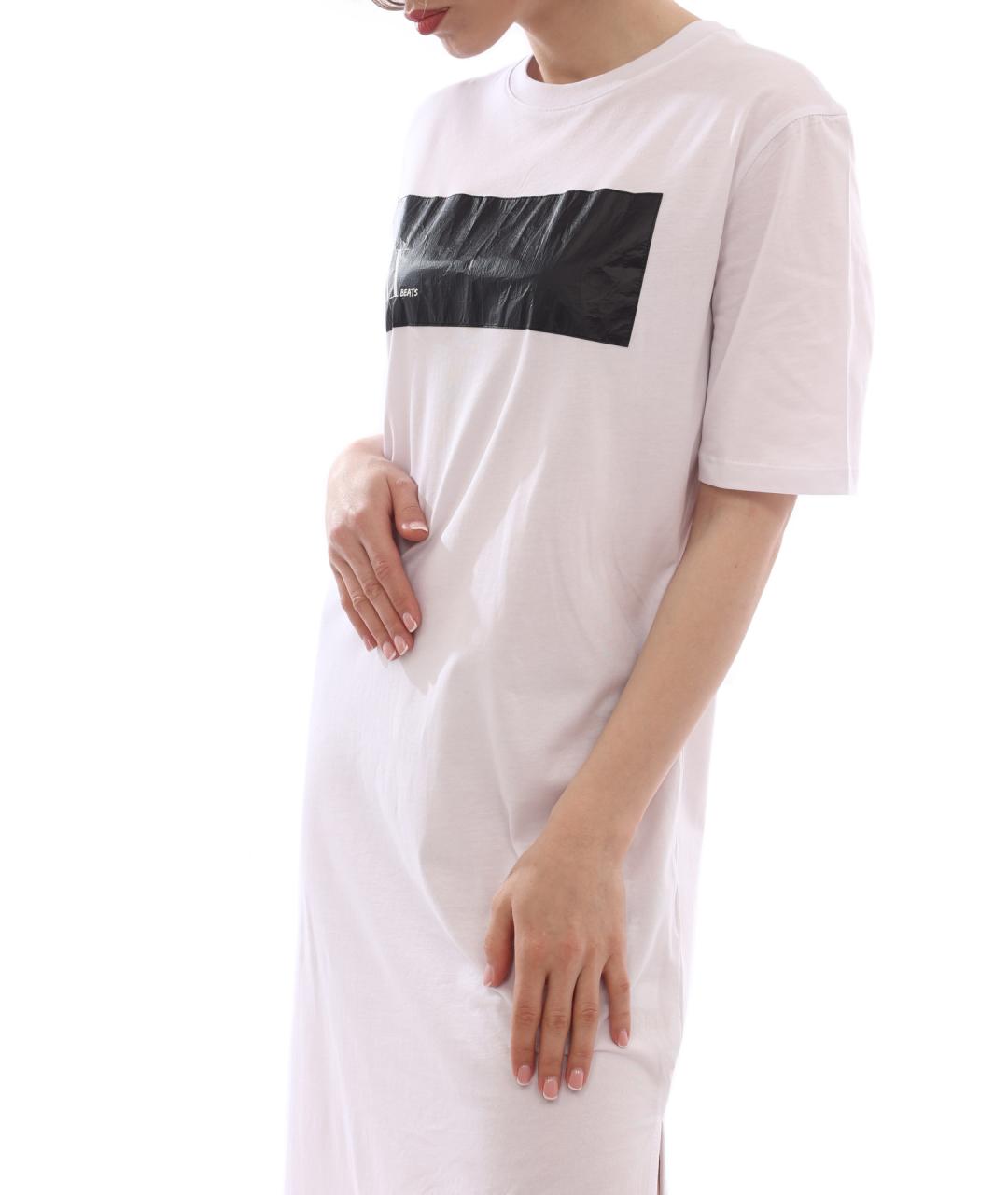 ARMANI EXCHANGE Белое хлопковое повседневное платье, фото 3