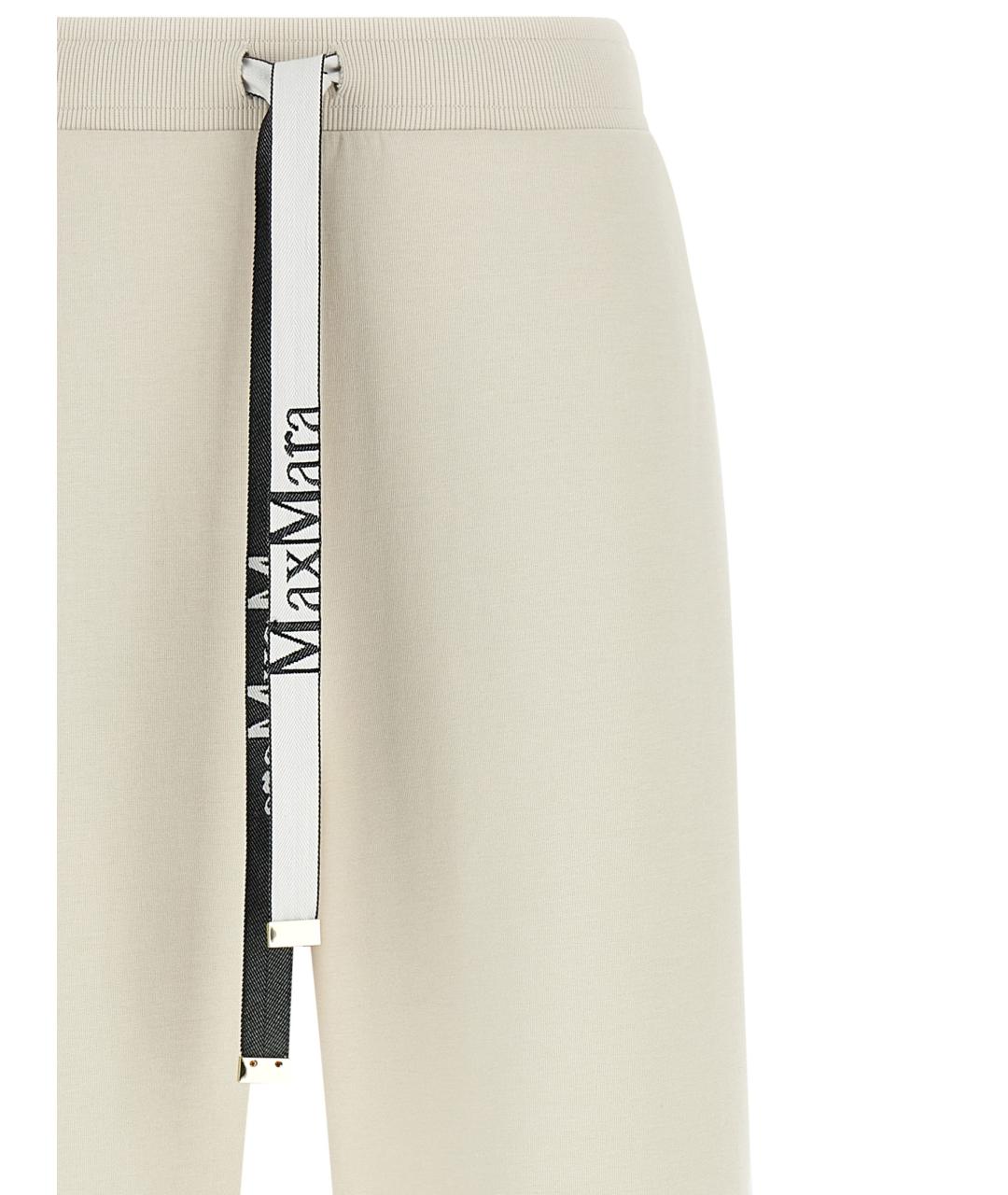 'S MAX MARA Бежевые хлопковые прямые брюки, фото 3