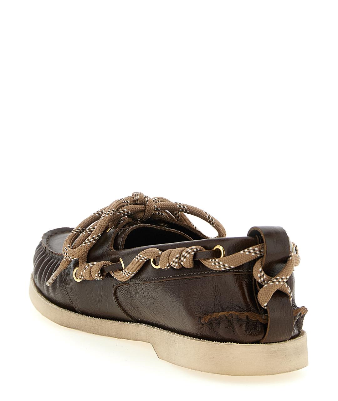 GOLDEN GOOSE DELUXE BRAND Коричневые кожаные лоферы, фото 3