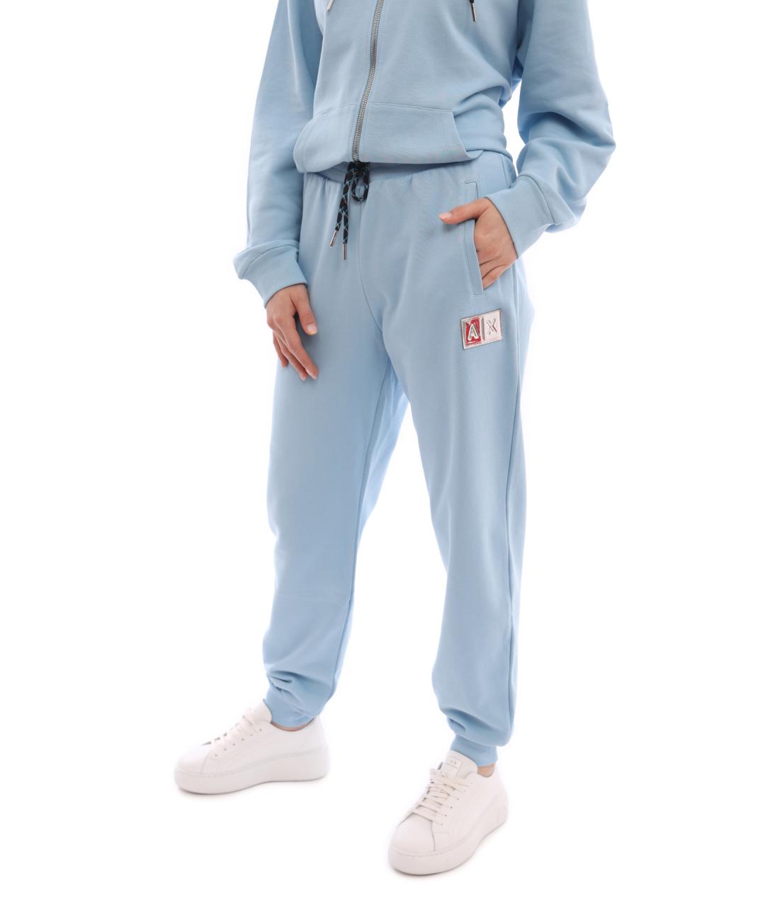 ARMANI EXCHANGE Голубые хлопковые спортивные брюки и шорты, фото 5
