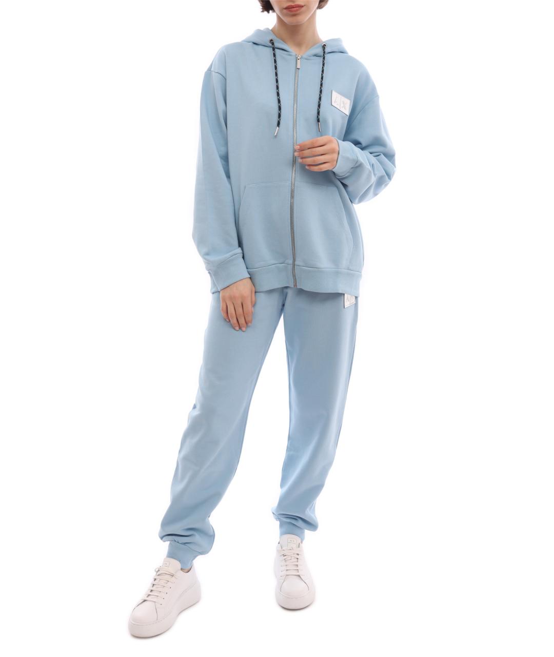 ARMANI EXCHANGE Голубые хлопковые спортивные брюки и шорты, фото 6