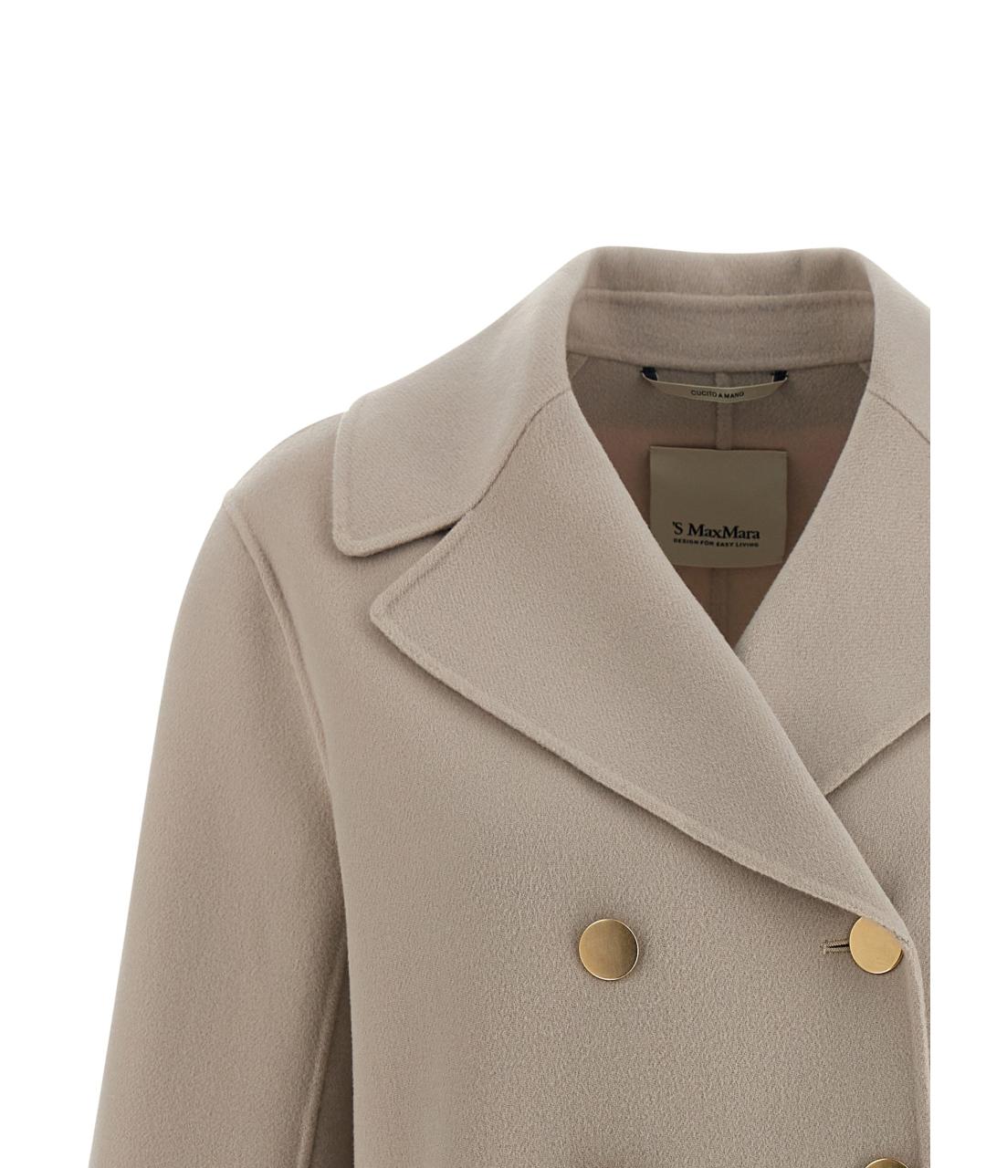 'S MAX MARA Бежевое шерстяное пальто, фото 3