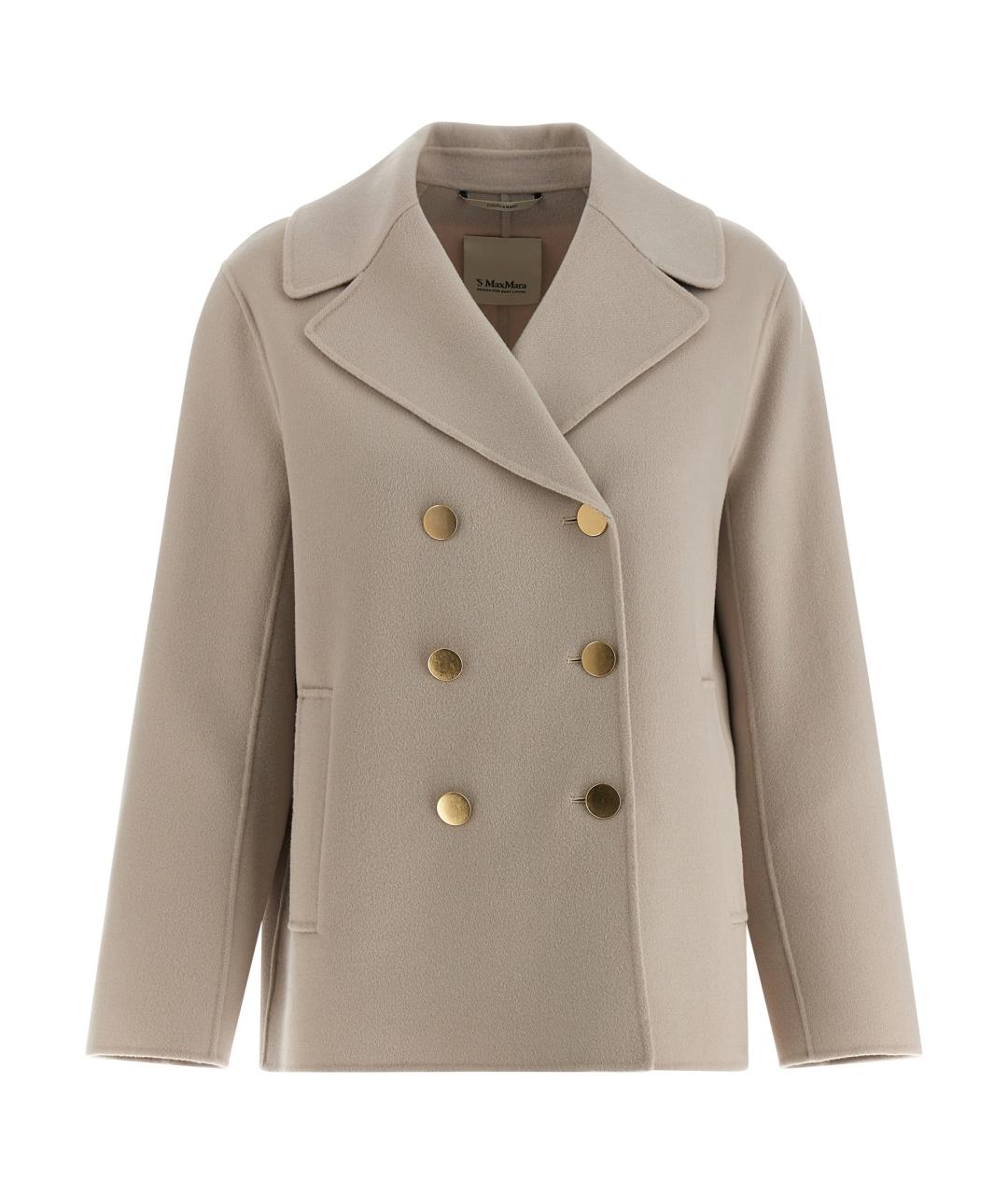 'S MAX MARA Бежевое шерстяное пальто, фото 1