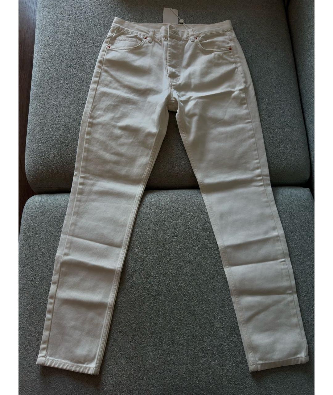 RAEY Белые хлопковые джинсы слим, фото 9