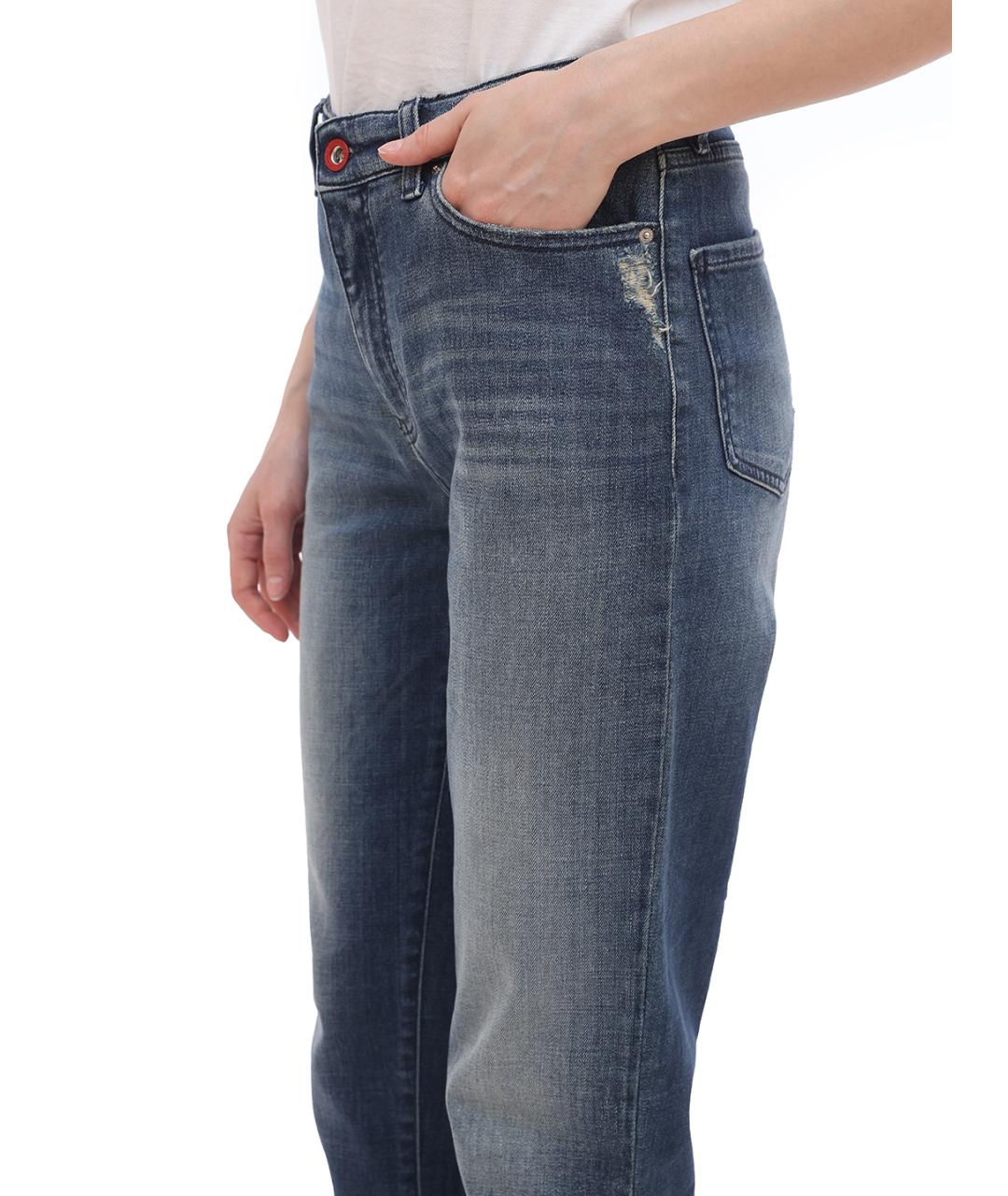 ARMANI EXCHANGE Синие хлопковые прямые джинсы, фото 3