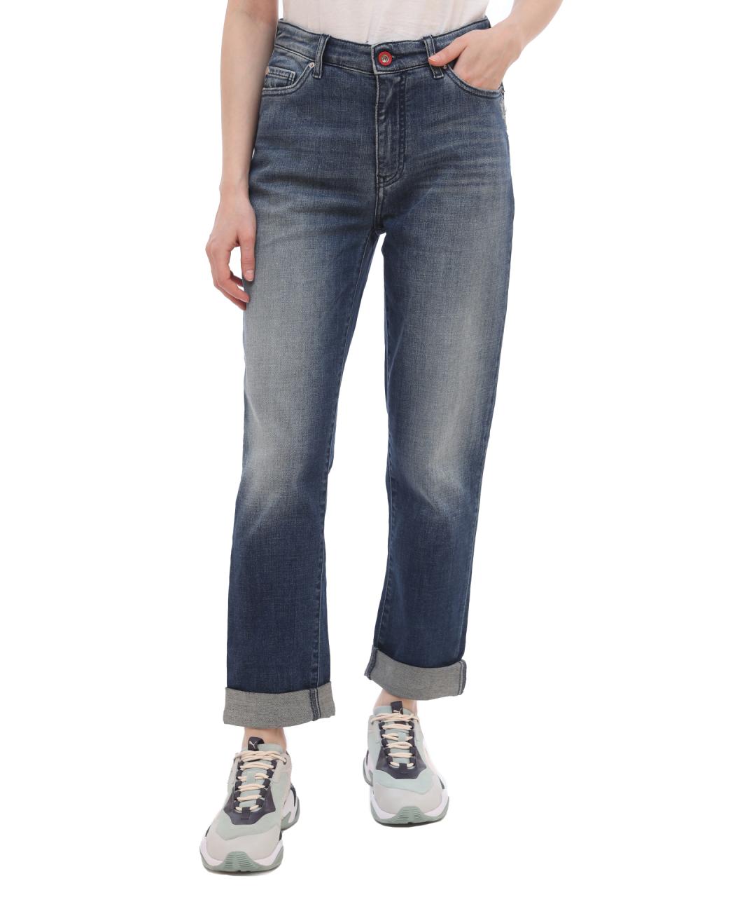 ARMANI EXCHANGE Синие хлопковые прямые джинсы, фото 2