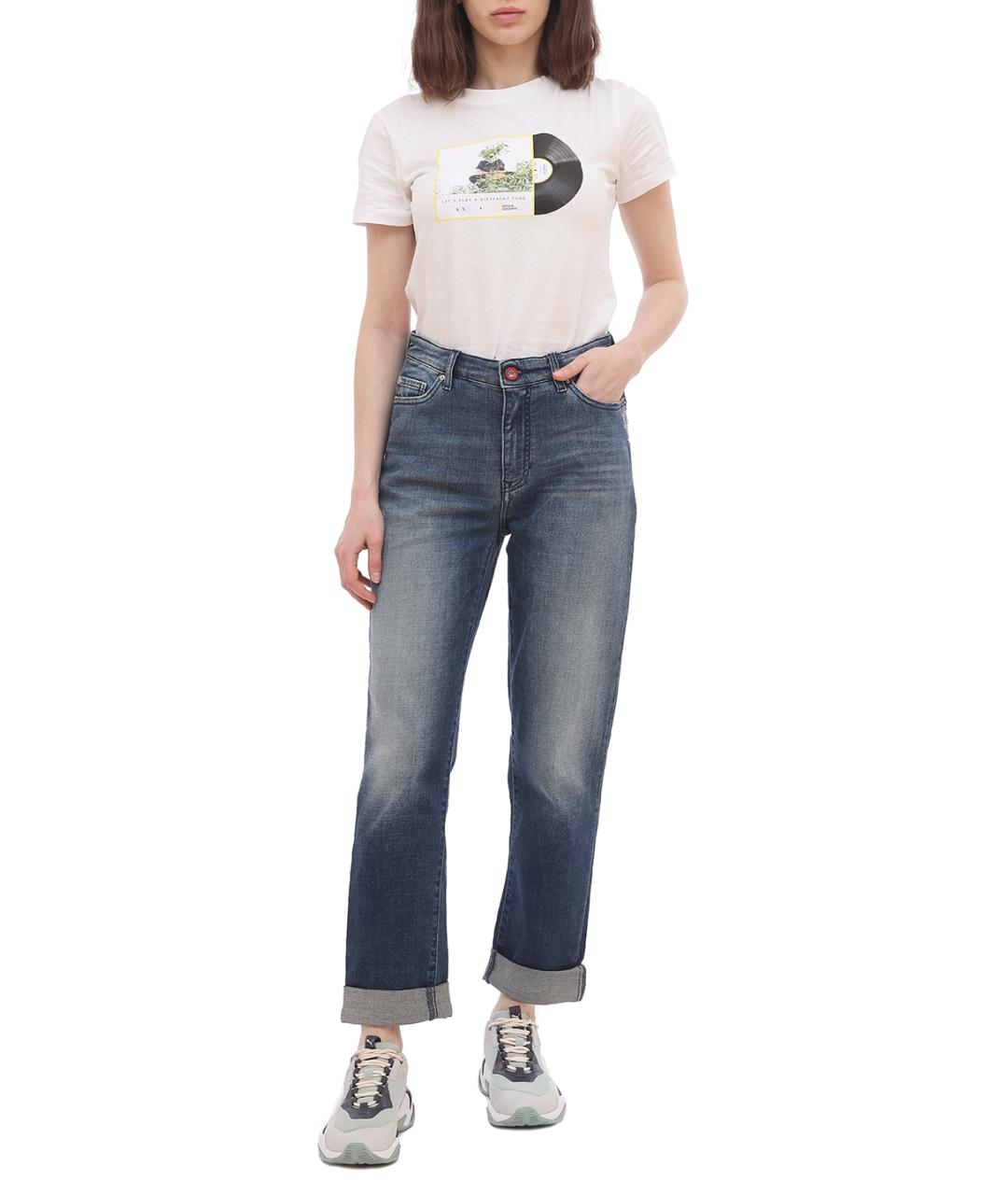 ARMANI EXCHANGE Синие хлопковые прямые джинсы, фото 1