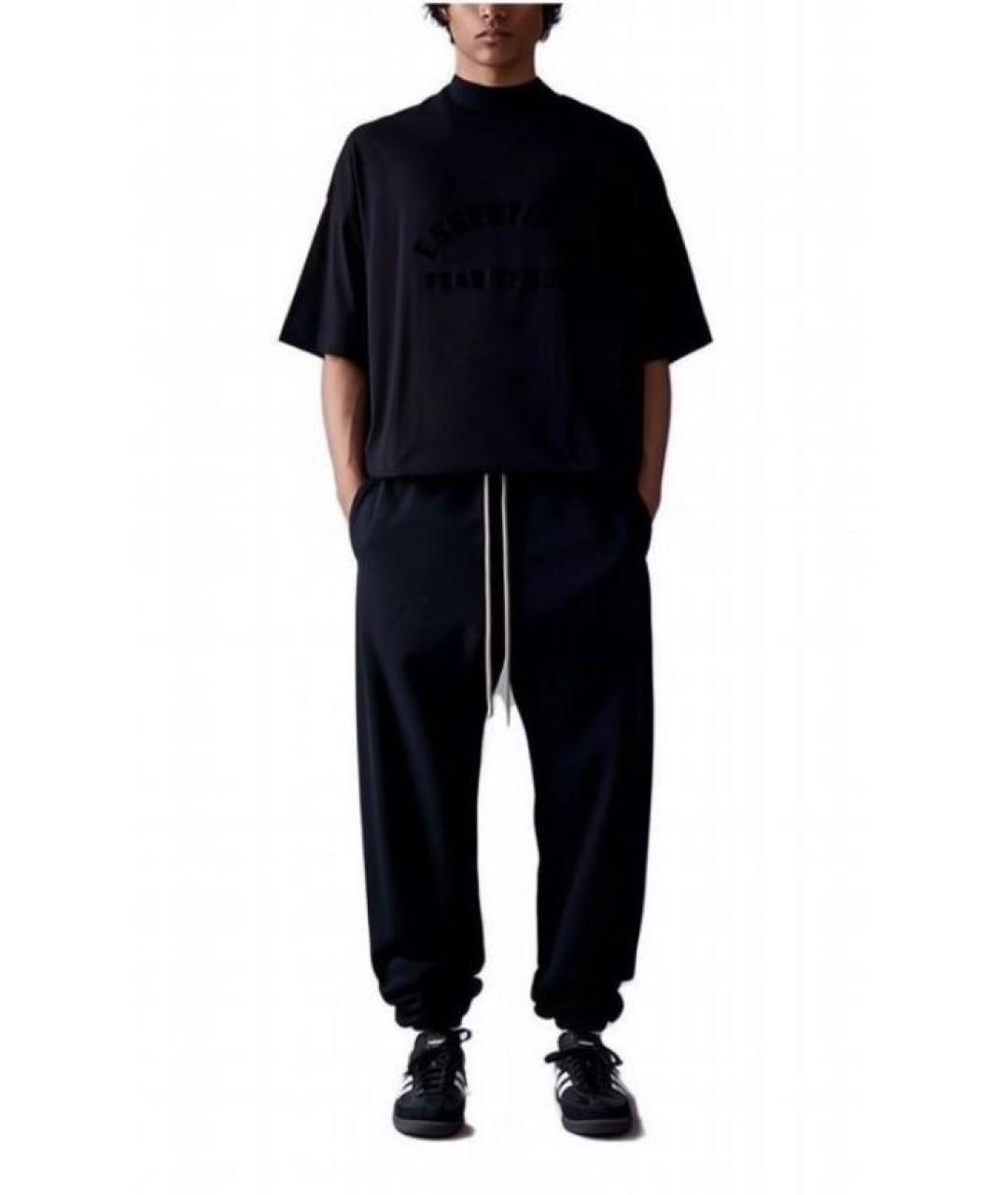 FEAR OF GOD ESSENTIALS Черная хлопковая футболка, фото 3