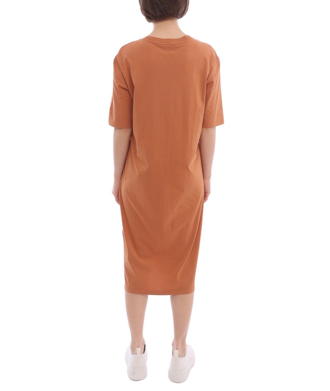 ARMANI EXCHANGE Оранжевое хлопковое повседневное платье, фото 5