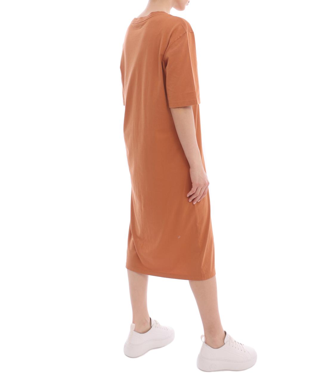 ARMANI EXCHANGE Оранжевое хлопковое повседневное платье, фото 6