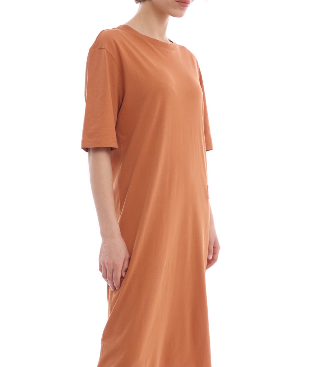 ARMANI EXCHANGE Оранжевое хлопковое повседневное платье, фото 7