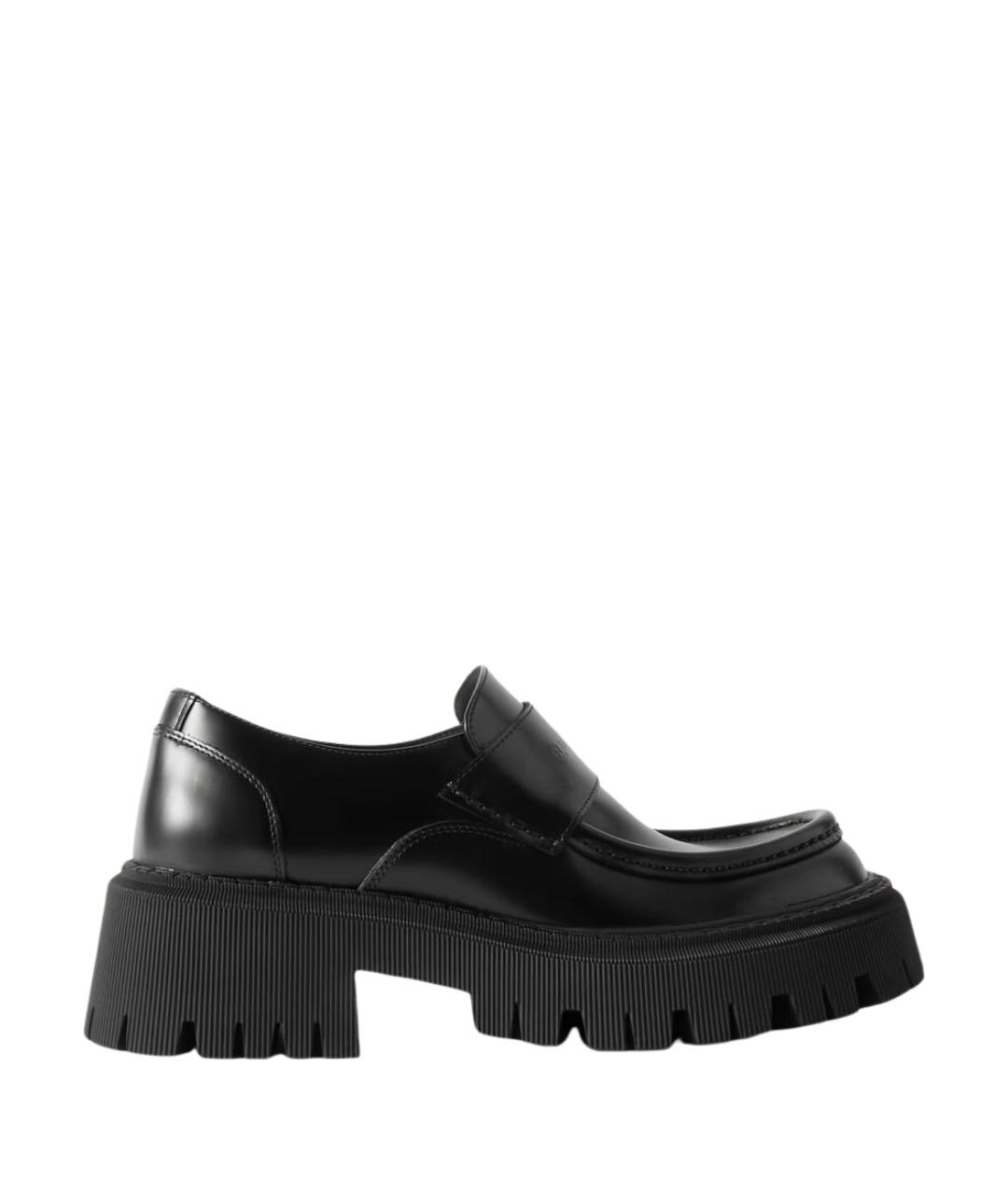 BALENCIAGA Черные кожаные лоферы, фото 1