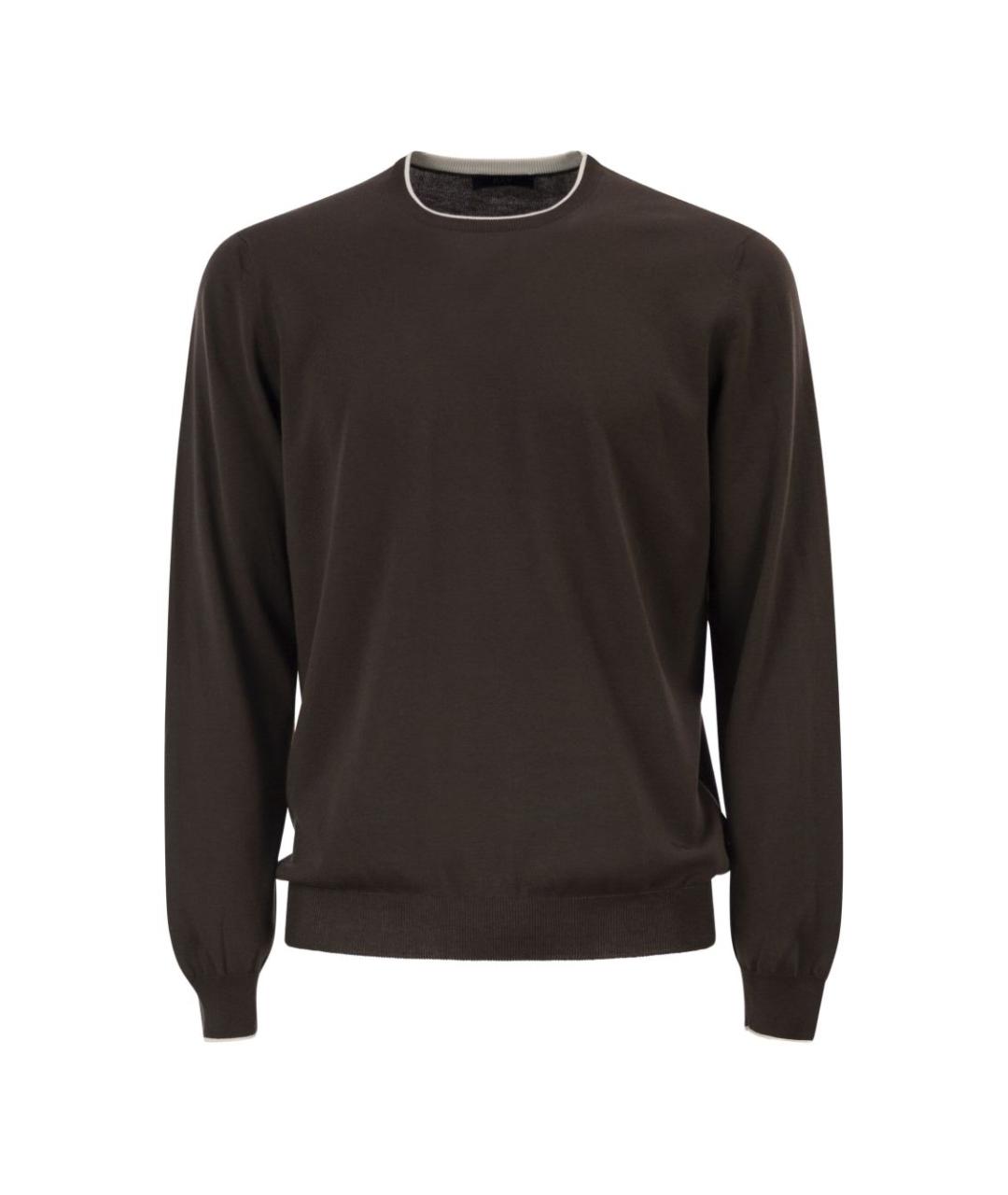 FAY Коричневый хлопковый джемпер / свитер, фото 1