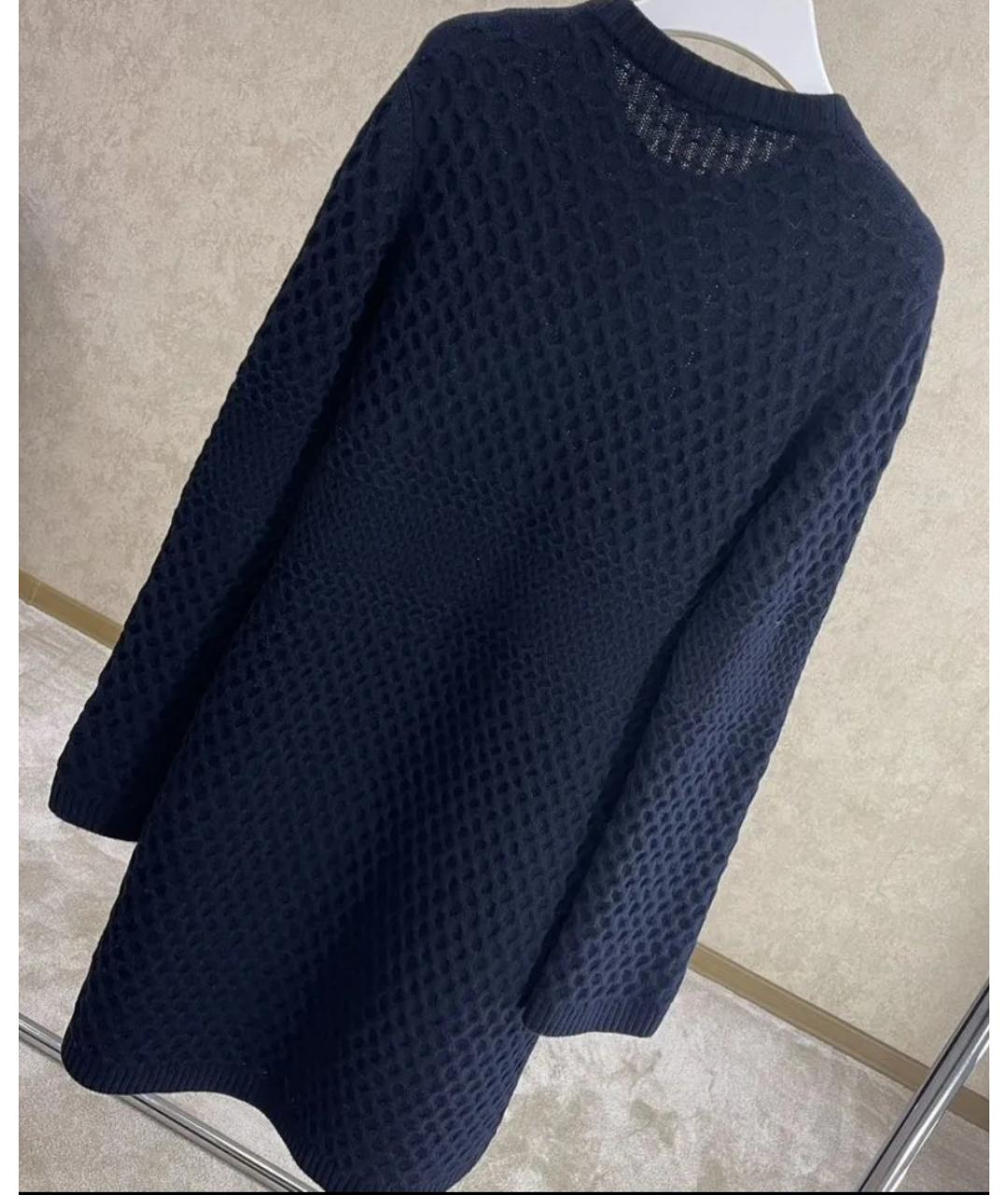 LORO PIANA Темно-синее кашемировое повседневное платье, фото 2