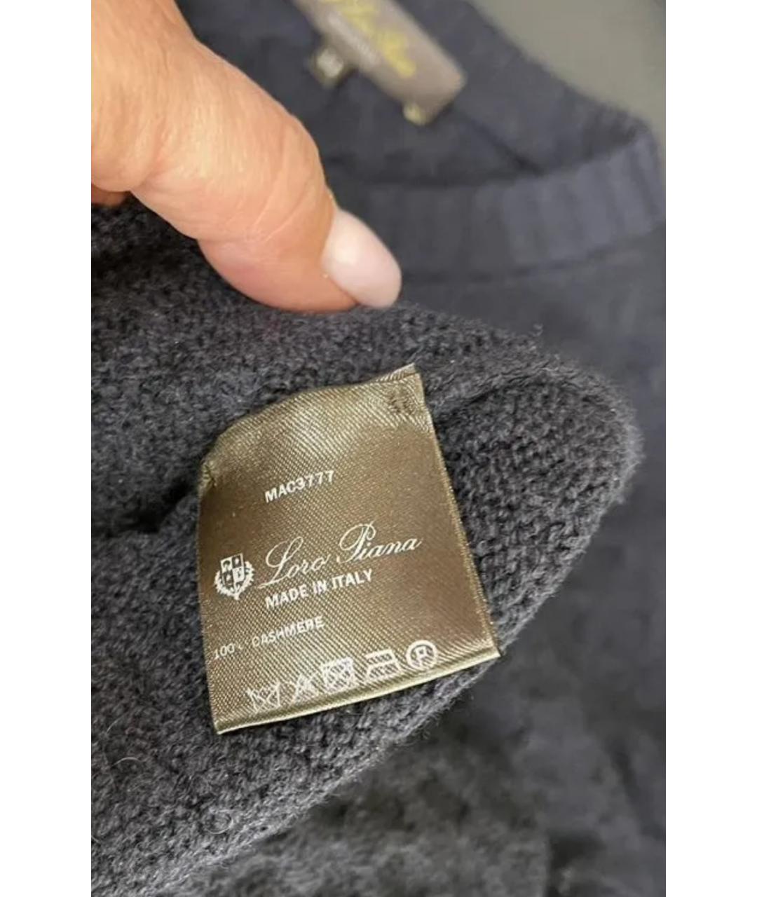 LORO PIANA Темно-синее кашемировое повседневное платье, фото 4