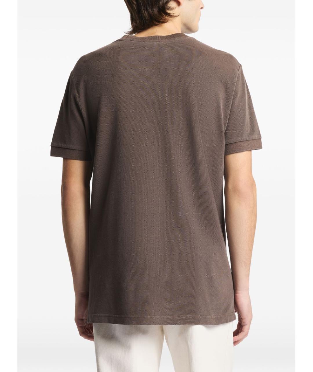 FAY Коричневая хлопковая футболка, фото 3