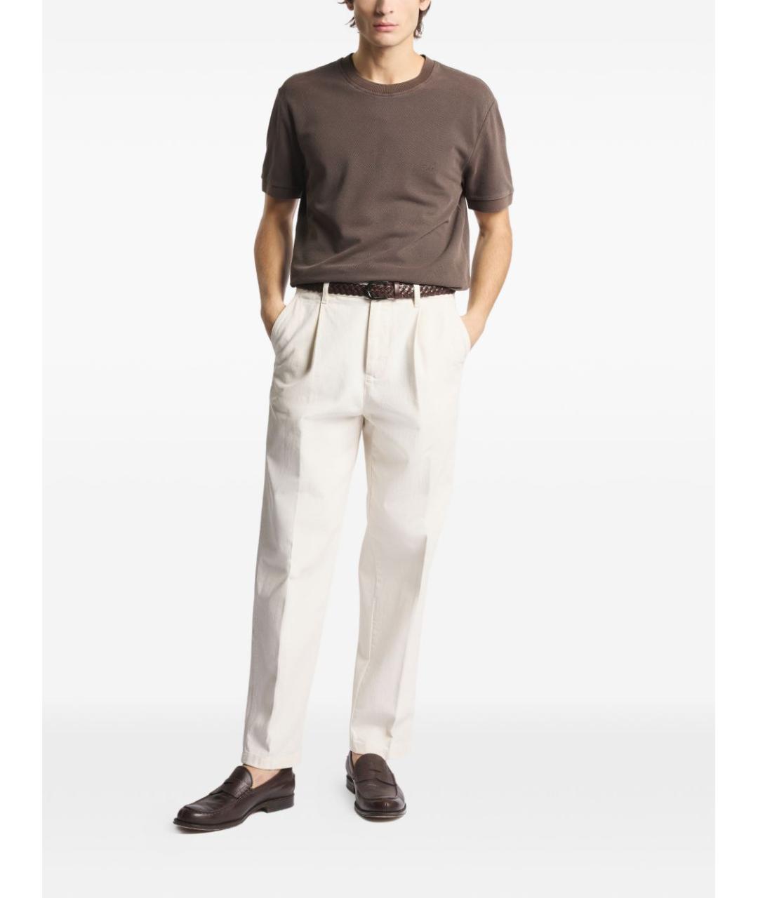 FAY Коричневая хлопковая футболка, фото 4