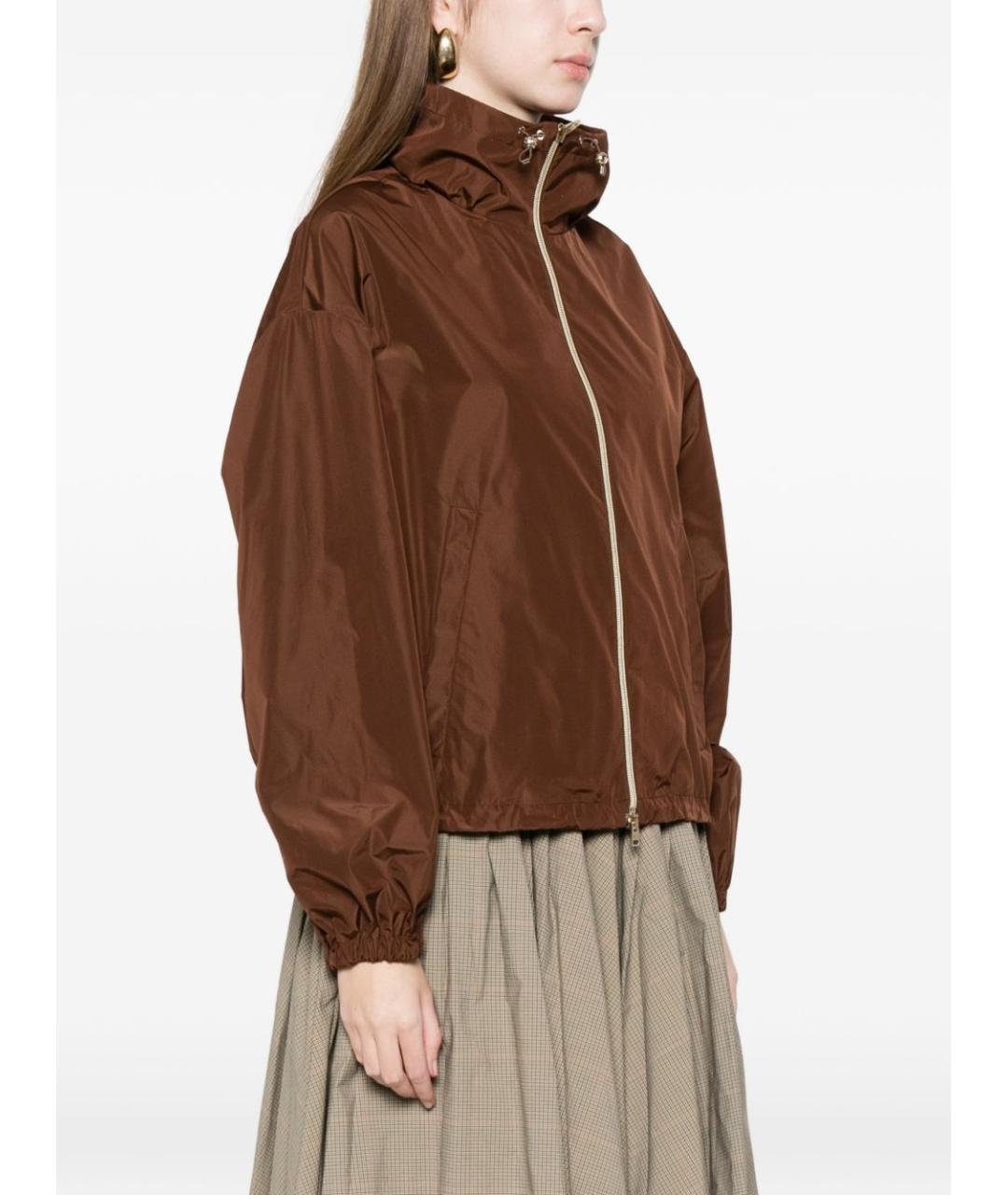 HERNO Коричневая полиэстеровая куртка, фото 4