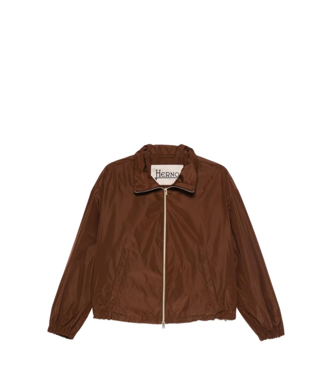HERNO Коричневая полиэстеровая куртка, фото 1