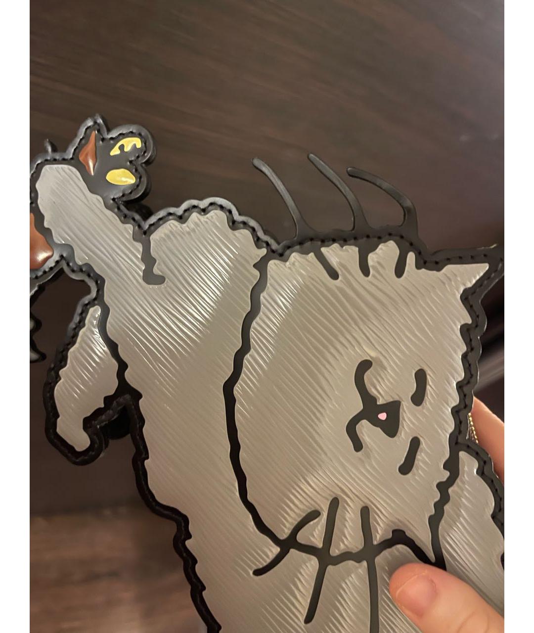 LOUIS VUITTON Серая кожаная сумка с короткими ручками, фото 2