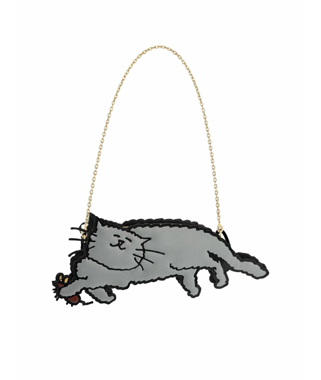 LOUIS VUITTON Серая кожаная сумка с короткими ручками, фото 1