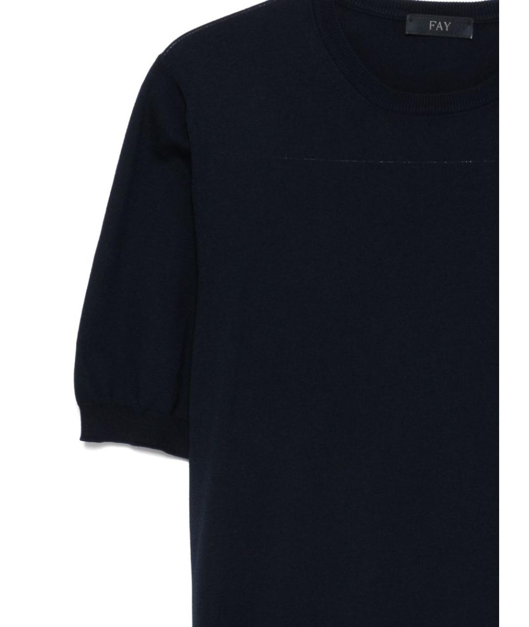 FAY Синяя хлопковая футболка, фото 2