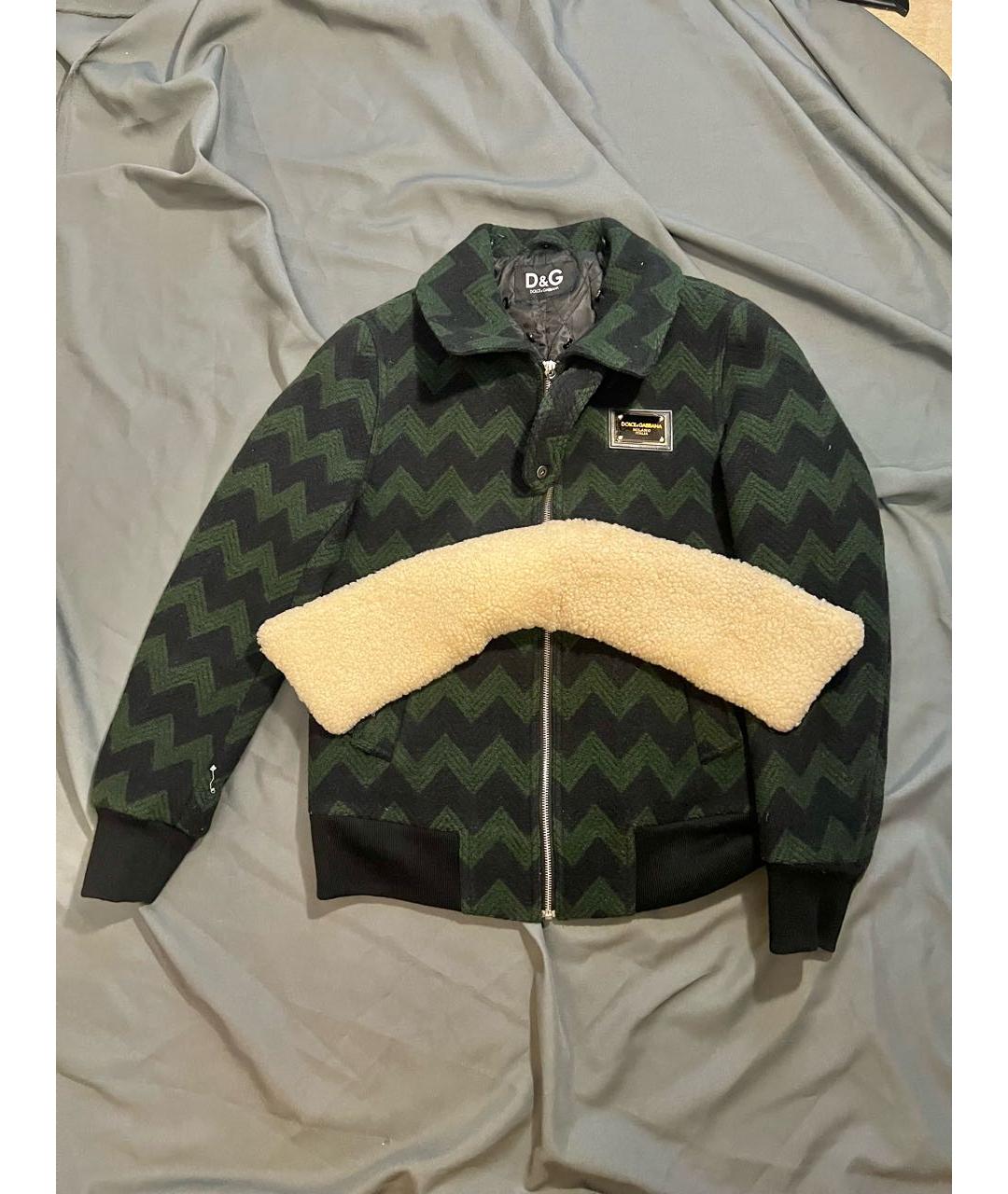 DOLCE&GABBANA Зеленая шерстяная куртка, фото 3