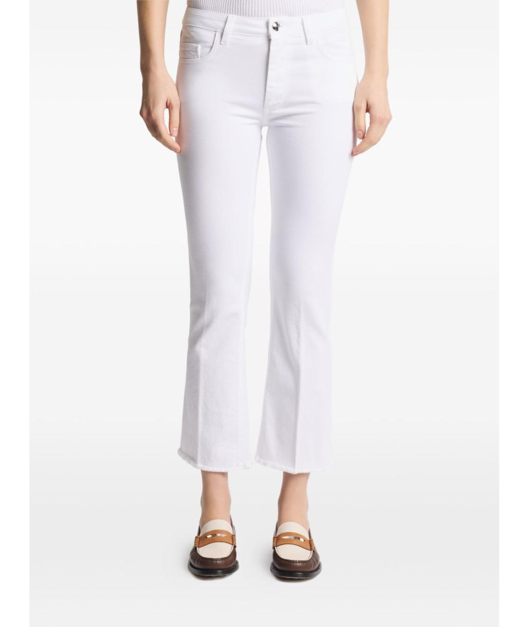 FAY Белые хлопковые прямые джинсы, фото 3