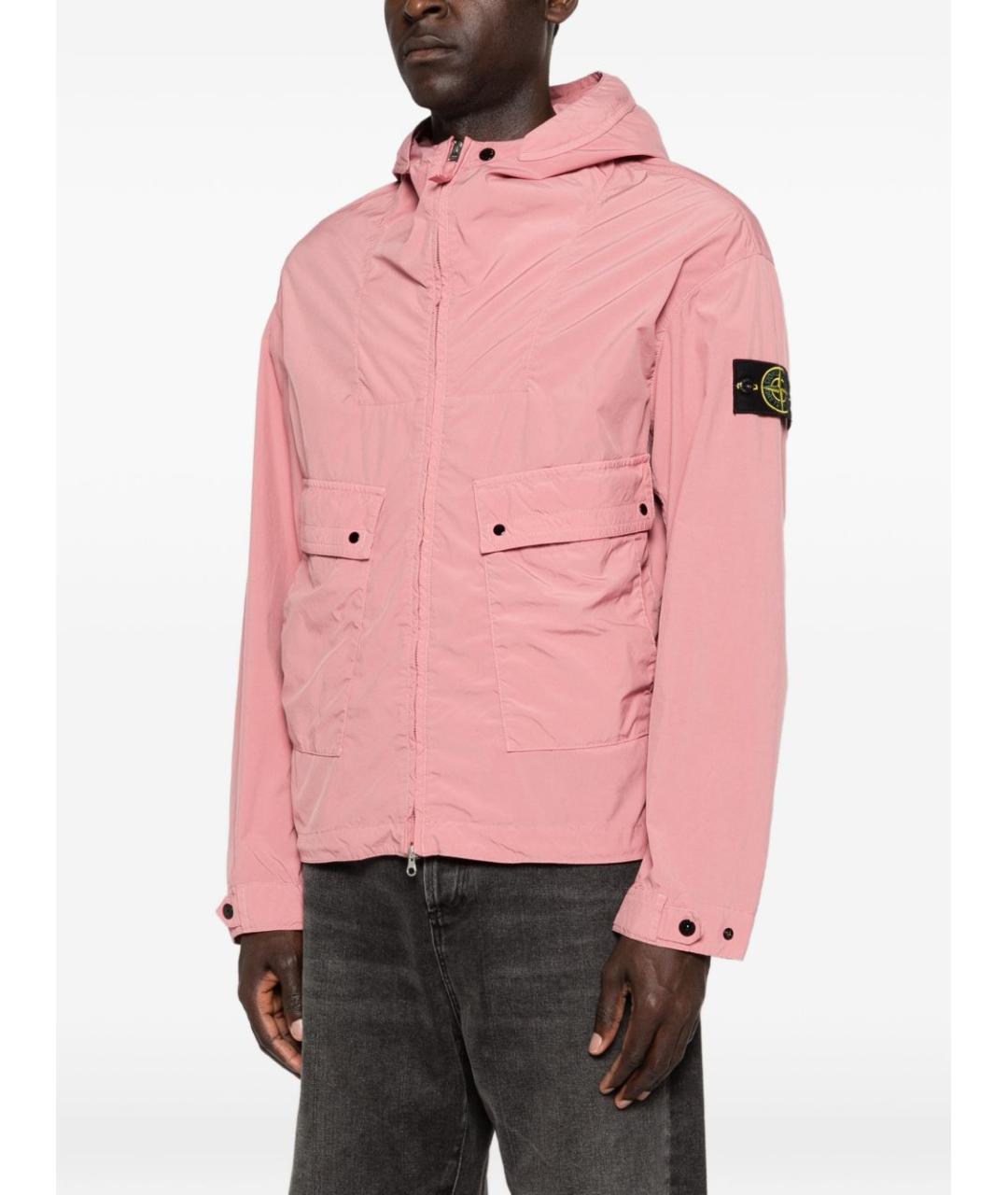 STONE ISLAND Розовая полиэстеровая куртка, фото 5
