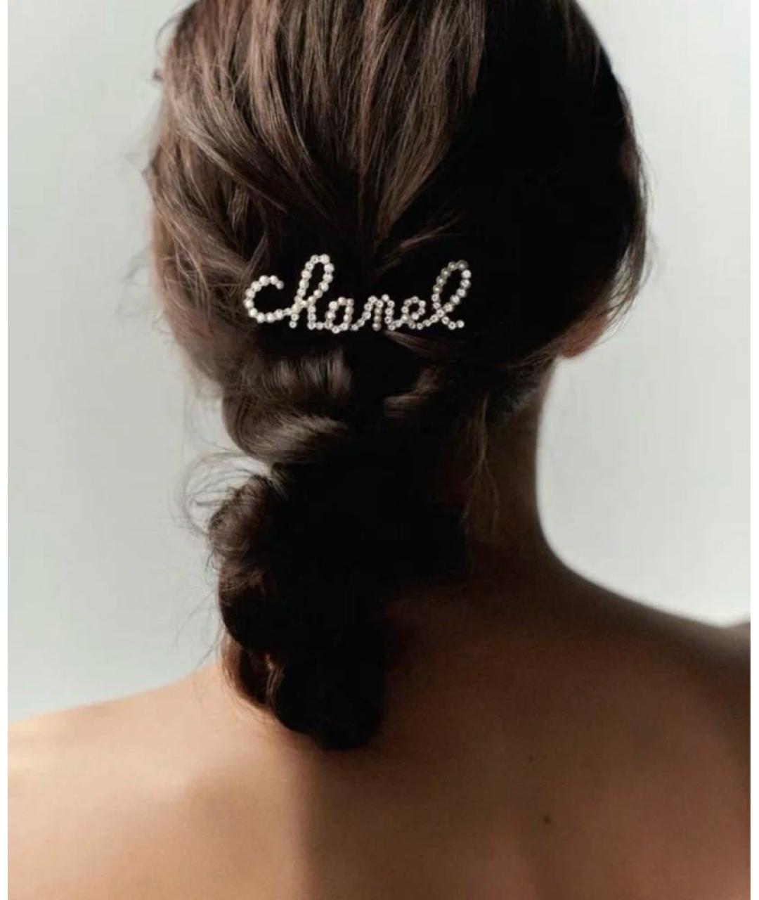 CHANEL Черная заколка, фото 5