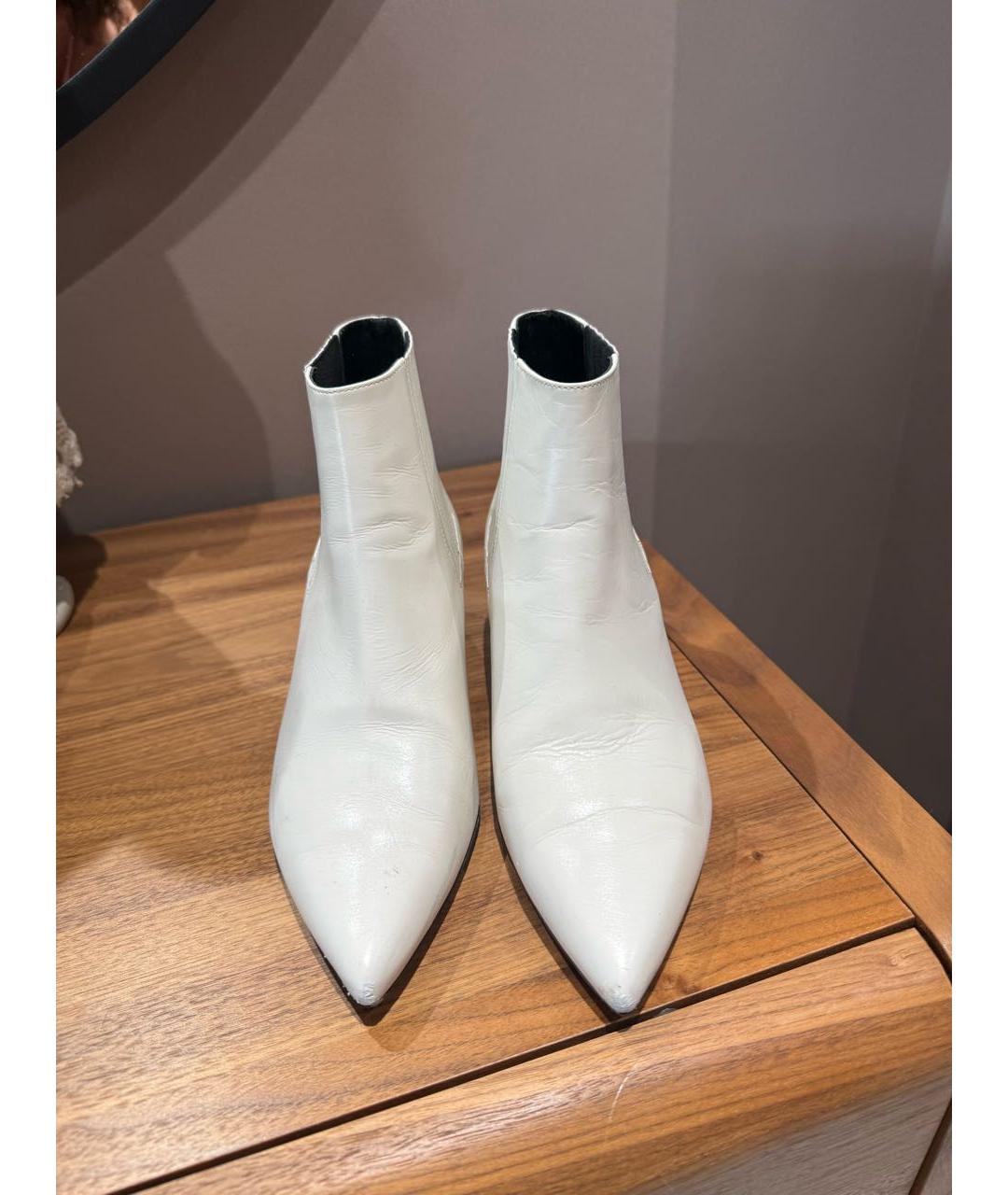 CELINE Белые кожаные ботильоны, фото 2