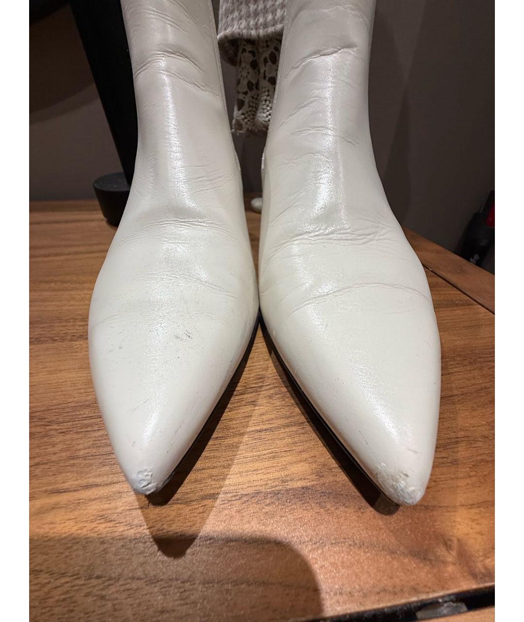 CELINE Белые кожаные ботильоны, фото 7