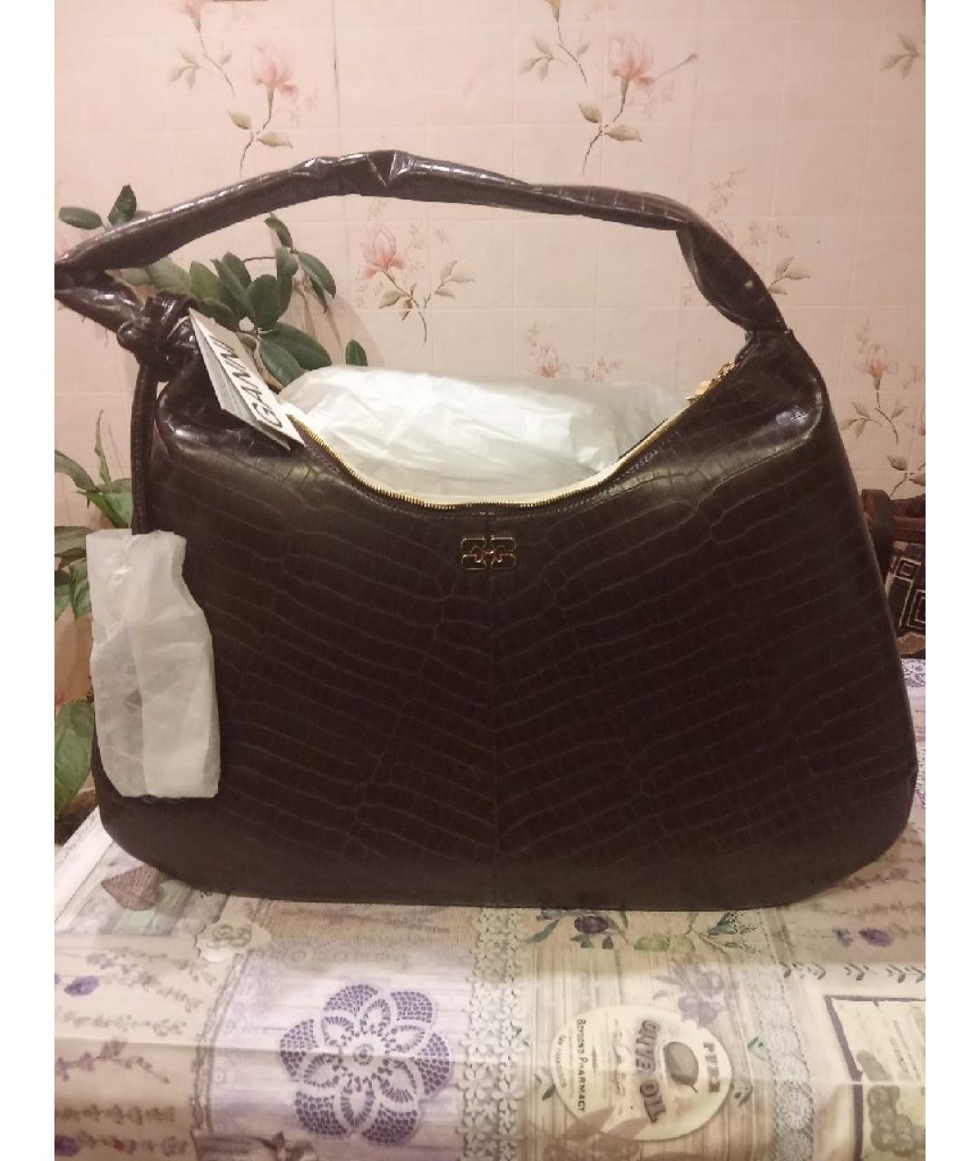 GANNI Бордовая сумка с короткими ручками, фото 8