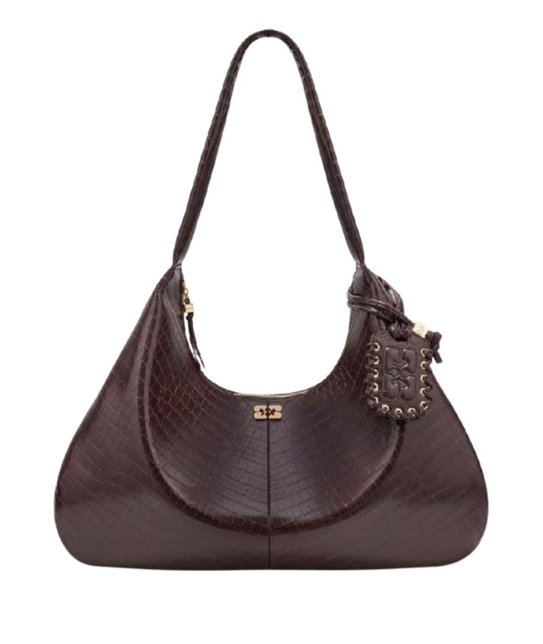 GANNI Бордовая сумка с короткими ручками, фото 1