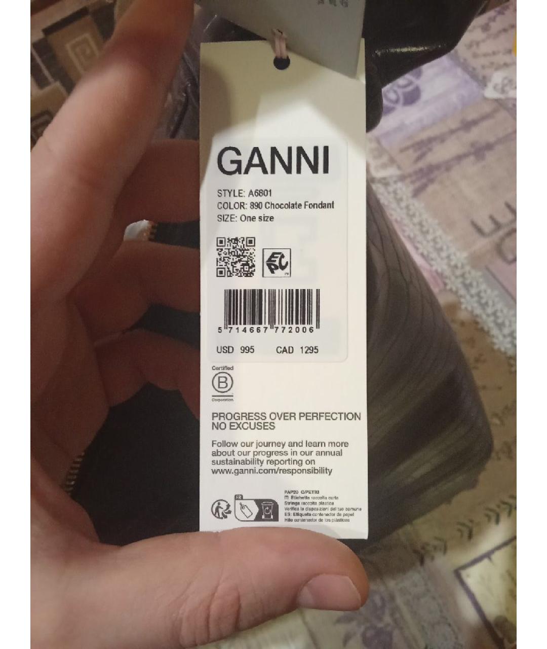 GANNI Бордовая сумка с короткими ручками, фото 7