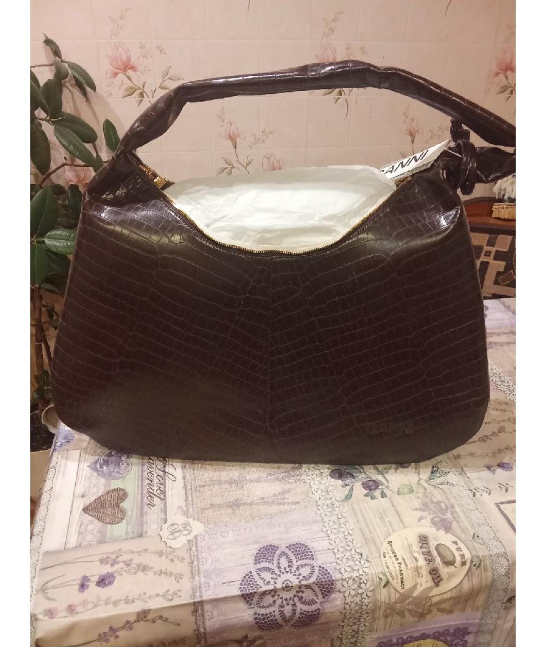 GANNI Бордовая сумка с короткими ручками, фото 2