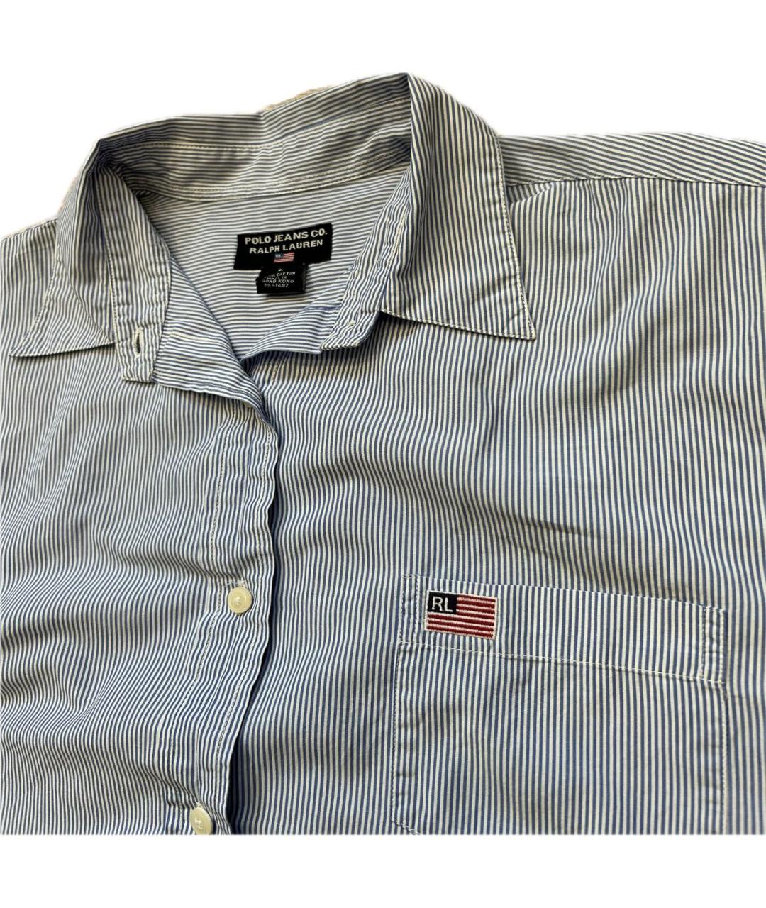 POLO RALPH LAUREN Голубая хлопковая классическая рубашка, фото 2