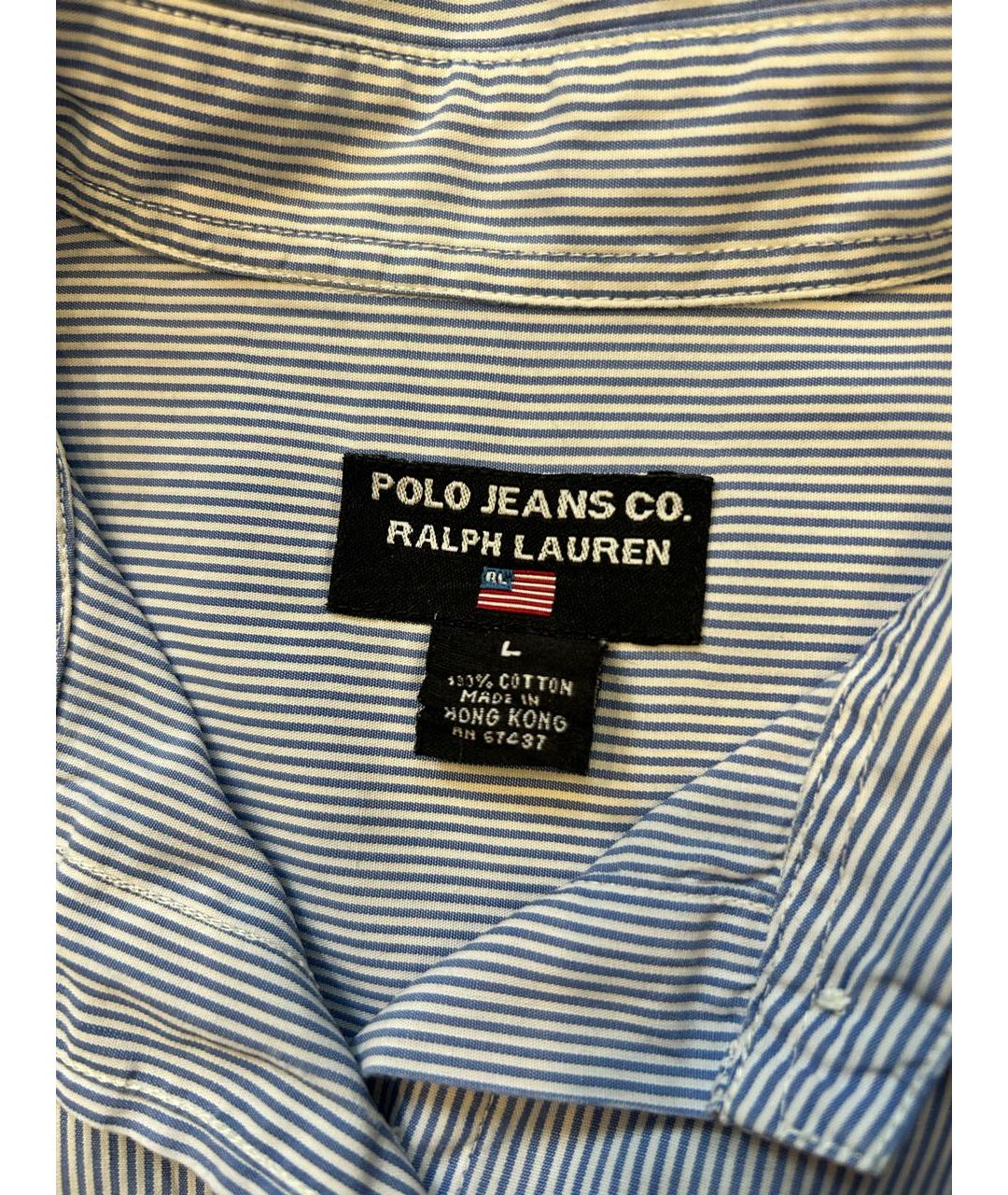 POLO RALPH LAUREN Голубая хлопковая классическая рубашка, фото 4
