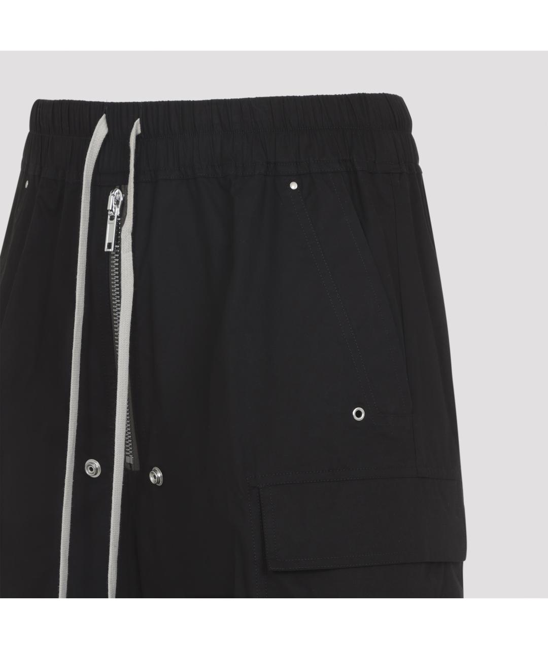 RICK OWENS Черные хлопковые повседневные брюки, фото 3