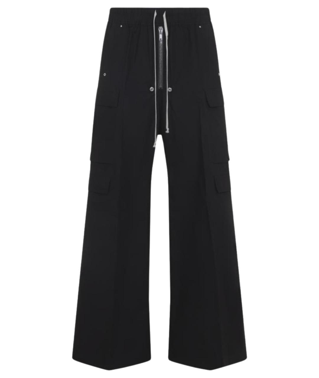 RICK OWENS Черные хлопковые повседневные брюки, фото 1