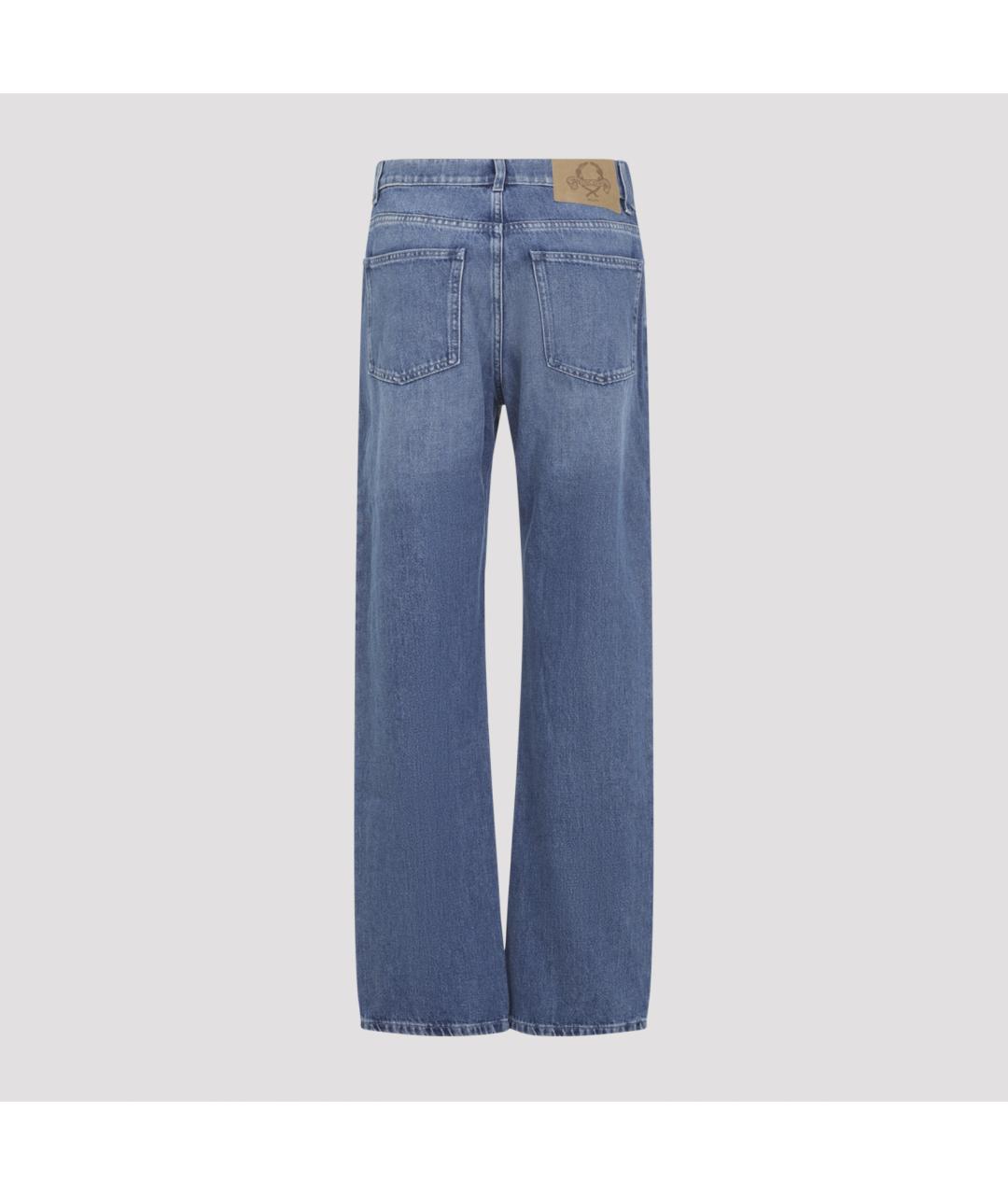 MOSCHINO Синие хлопковые прямые джинсы, фото 4