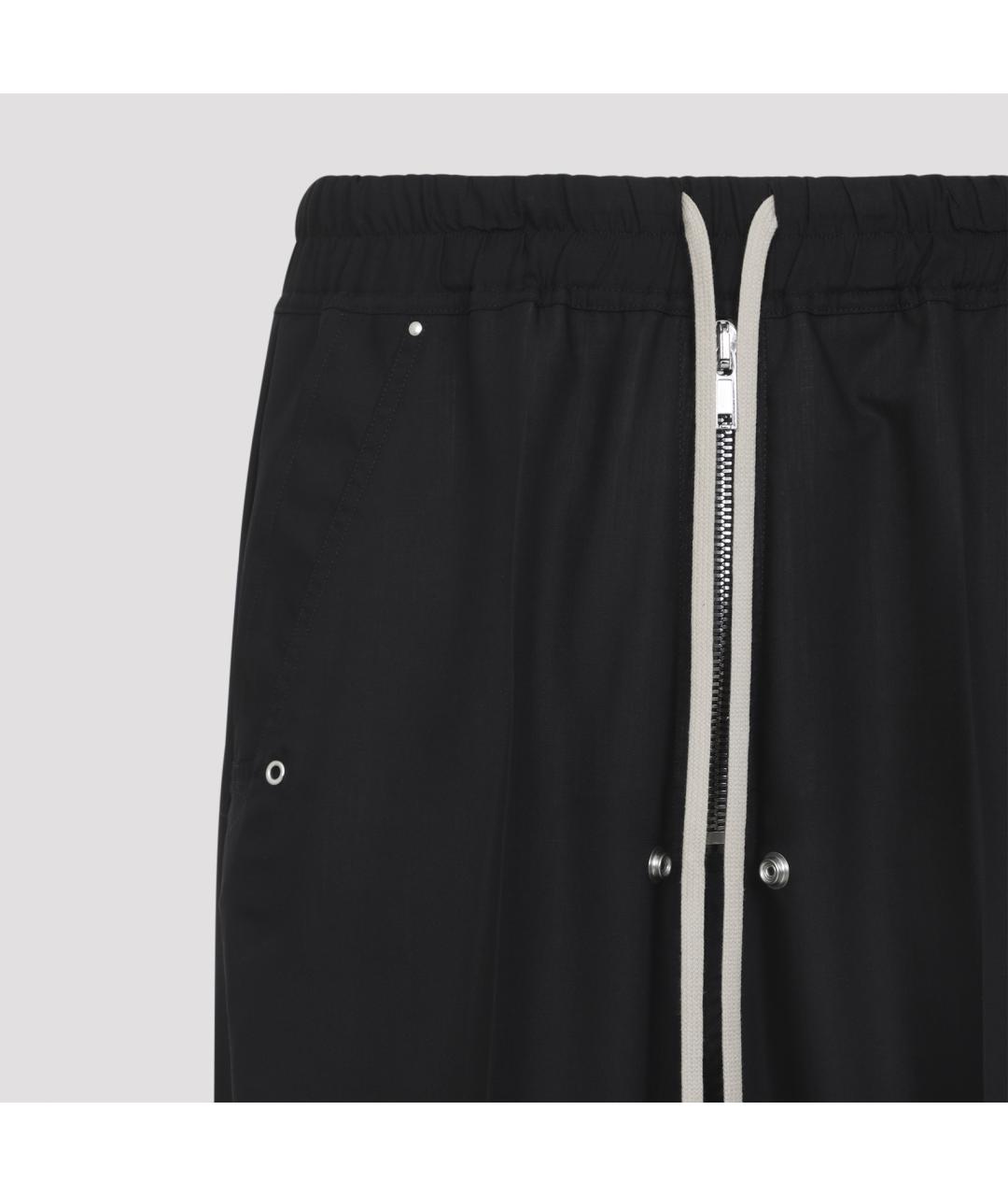 RICK OWENS Черные шерстяные повседневные брюки, фото 4